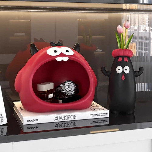 小怪獸入戶門口放鑰匙收納玄關擺件客廳桌面家居軟裝飾品喬遷禮物