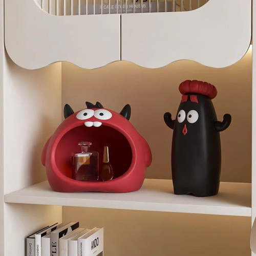 小怪獸入戶門口放鑰匙收納玄關擺件客廳桌面家居軟裝飾品喬遷禮物