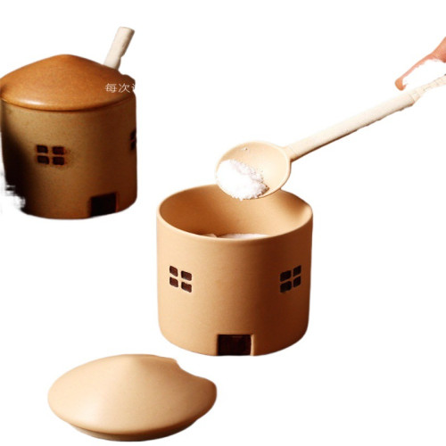 暖房造型復古高顔值廚房鹽調味罐 收納盒家用鹽罐陶瓷日式收納瓶