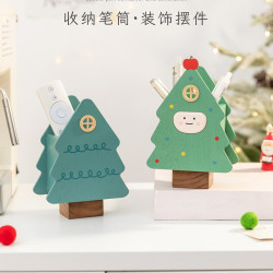 聖誕樹筆筒藝術化妝刷男女孩兒童書桌置物架收納盒畢業禮品