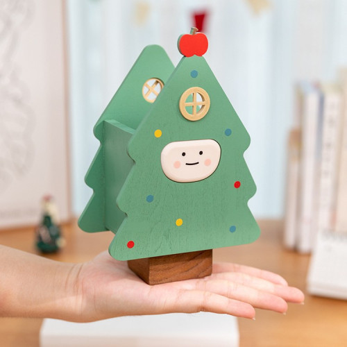 聖誕樹筆筒藝術化妝刷男女孩兒童書桌置物架收納盒畢業禮品