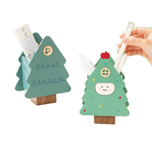 聖誕樹筆筒藝術化妝刷男女孩兒童書桌置物架收納盒畢業禮品