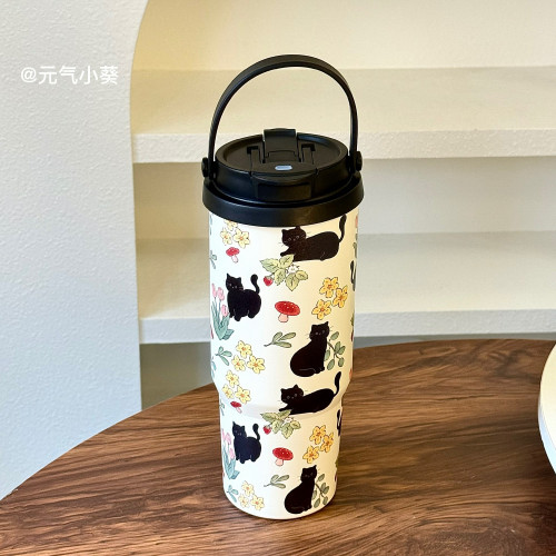 2025新款車用冰霸杯女生高顔值戶外大容量316不鏽鋼可攜式雙飲水杯