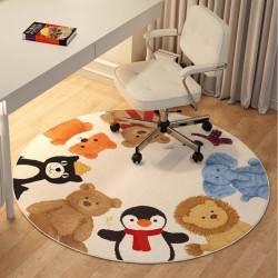 書桌下水晶絨圓形地毯2025新款客廳臥室床邊毯地墊搖椅轉椅椅子墊