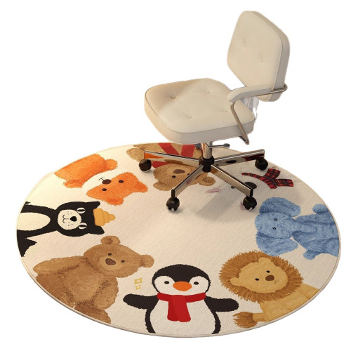 書桌下水晶絨圓形地毯2025新款客廳臥室床邊毯地墊搖椅轉椅椅子墊