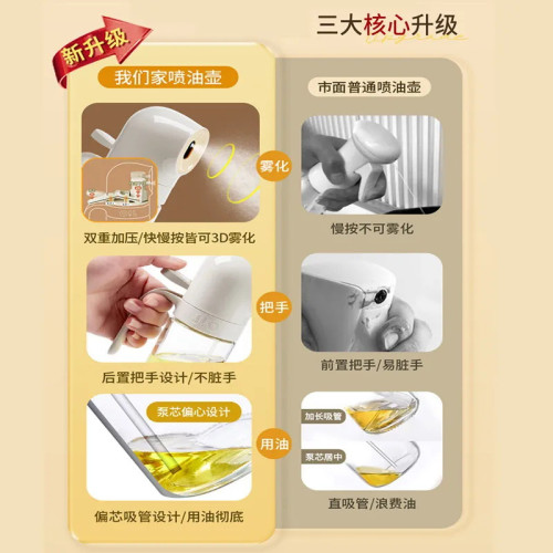 玻璃噴油壺家用廚房小油壺噴霧化噴油瓶空氣炸鍋噴霧油瓶