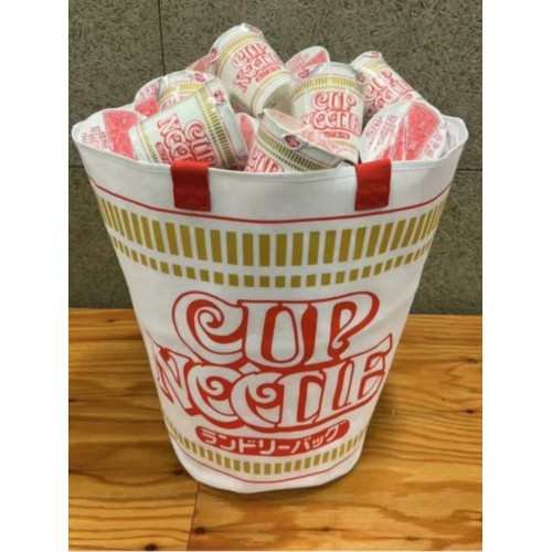 日本雜誌附錄新款泡麵手提包創意杯面大容量收納包衣物整理抽繩包