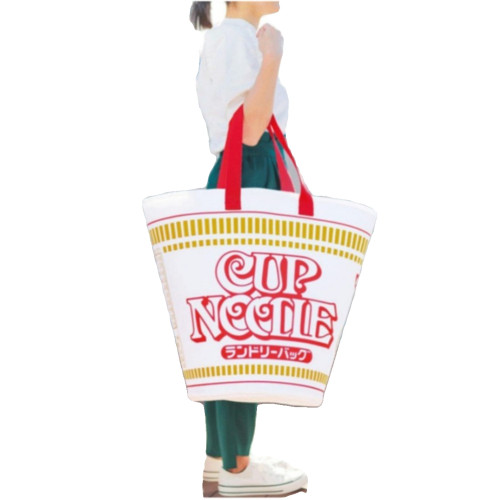 日本雜誌附錄新款泡麵手提包創意杯面大容量收納包衣物整理抽繩包