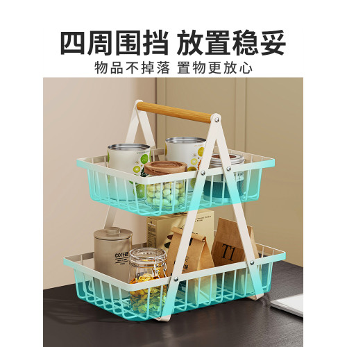 零食收納盒雜物筐神器桌面置物架子廚房餐桌上水果盤客廳茶幾台面