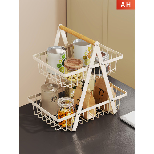 零食收納盒雜物筐神器桌面置物架子廚房餐桌上水果盤客廳茶幾台面