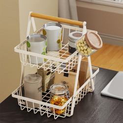 零食收納盒雜物筐神器桌面置物架子廚房餐桌上水果盤客廳茶幾台面