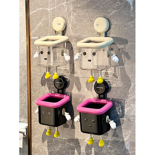 吸盤廢棄洗臉巾收納盒壁掛式高顔值衛生間洗手台浴室擦臉巾置物架