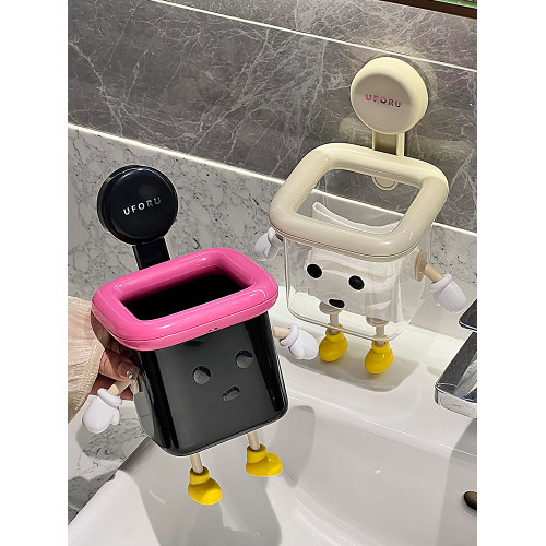 吸盤廢棄洗臉巾收納盒壁掛式高顔值衛生間洗手台浴室擦臉巾置物架
