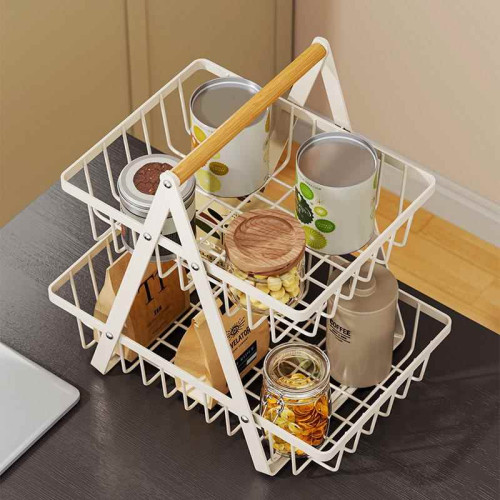 零食收納盒雜物筐神器桌面置物架子廚房餐桌上水果盤客廳茶幾台面