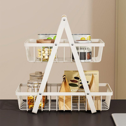 零食收納盒雜物筐神器桌面置物架子廚房餐桌上水果盤客廳茶幾台面