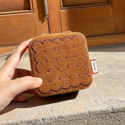 3gegu三個菇開心餅乾首飾盒原創可愛可攜式收納盒子旅行禮物首飾盒