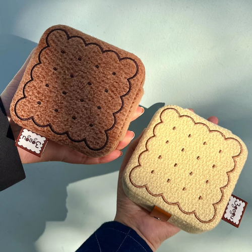 3gegu三個菇開心餅乾首飾盒原創可愛可攜式收納盒子旅行禮物首飾盒