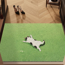 草地貓咪治瘉風入戶絲圈地墊玄關防滑除塵客廳簡約家居居家ins風