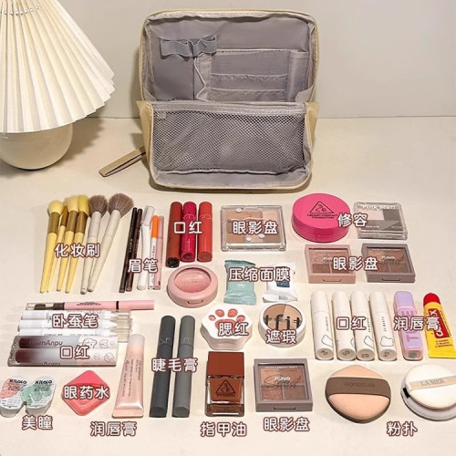 化妝包立式分區大容量刷子化妝品收納包2025新款旅行可攜式洗漱包
