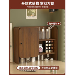 多功能桌面置物架帶鏡子一體化妝品收納櫃防塵桌上展示架整理架子