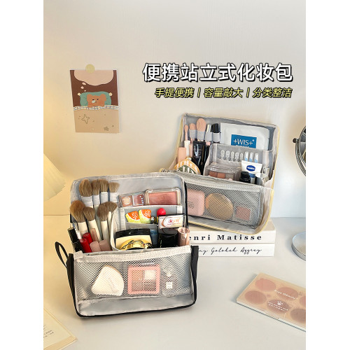 化妝包立式分區大容量刷子化妝品收納包2025新款旅行可攜式洗漱包