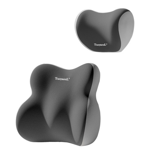 新款汽車頭枕腰靠套裝拼色司機腰靠護腰靠背開車座椅車用靠枕