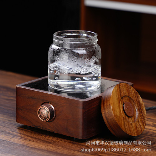 咖啡豆玻璃密封罐單向氣閥咖啡粉儲存罐木蓋陳皮罐木蓋玻璃咖啡罐