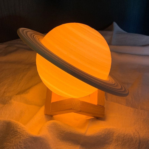 充電式拍拍燈燈星球燈月球燈臥室床頭燈USB土星款小夜燈