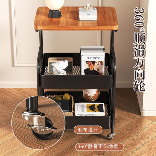 中古置物架可移動客廳復古茶幾桌邊臥室床頭櫃高顔值零食收納架子
