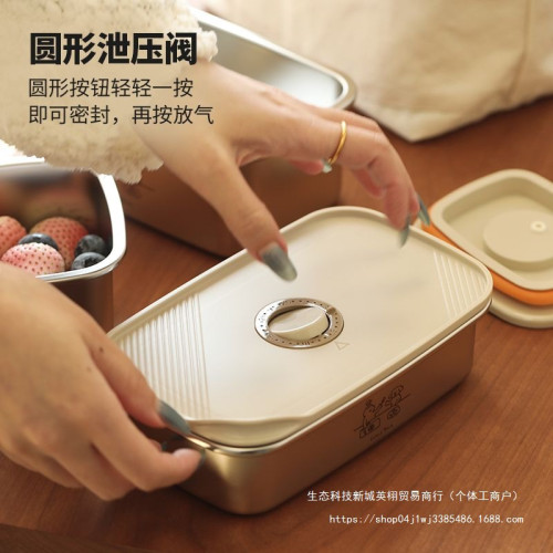 藍蓮花不鏽鋼飯盒食品級水果保鮮盒帶蓋上班族帶飯保鮮盒湯盒