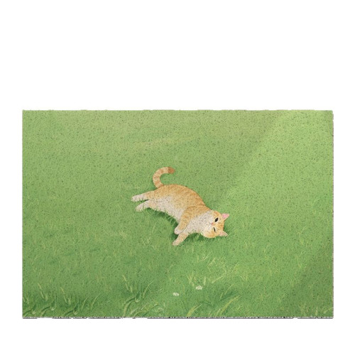 清新ins風入戶門地墊進門草坪貓咪耐髒腳墊玄關pvc可裁剪絲圈地墊