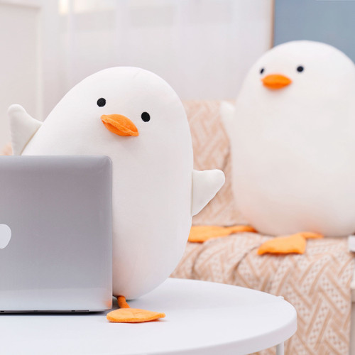 溫暖抱抱鴨羽絨棉大白鴨毛絨玩具公仔女生夾腿抱枕沙發靠墊鴨