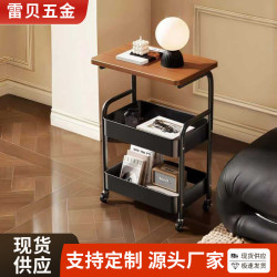 小推車置物架復古風落地帶輪可靜音移動多層零食架沙發茶幾置物架