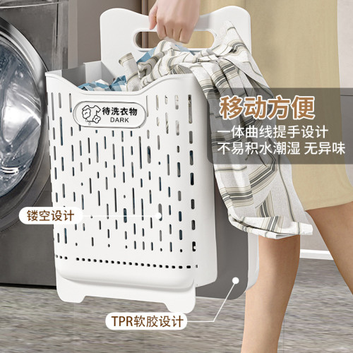 家用大容量可折曡髒衣籃多功能免打孔壁掛衣物收納筐衛生間髒衣簍