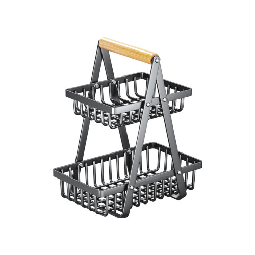 手提水果籃爆款鐵藝雙層客廳籃桌面置物籃零食收納籃瀝家用