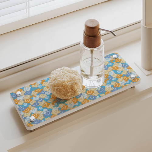 日式櫻花矽藻泥洗手台墊台面吸水墊廚房托盤桌面瀝水置物架