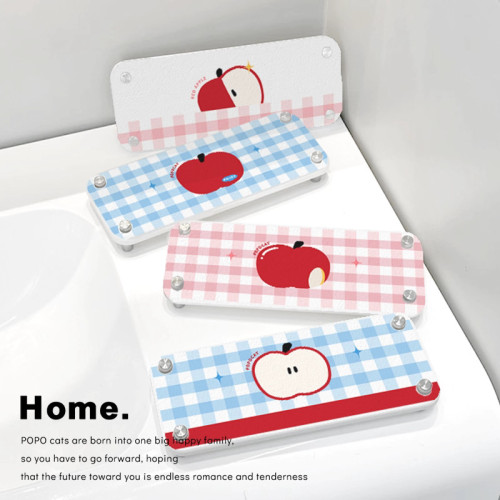 衛生間洗手台矽藻泥卡通印花置物架吸水漱口杯墊洗漱台台面牙刷架