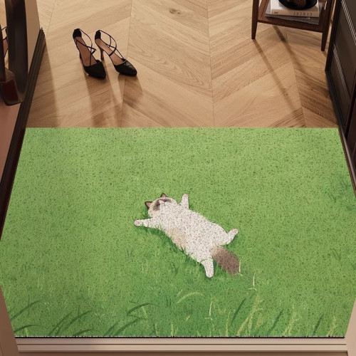 卡通貓咪治瘉系入戶地墊絲圈腳墊玄關除塵地墊大門口防滑墊可裁剪 卡通貓咪治瘉系入戶地墊絲圈腳墊玄關除塵地墊大門口防滑墊可裁剪