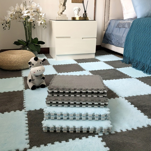 拼接地墊純色耐髒易打理腳墊家用客廳滿鋪可裁剪防滑地墊