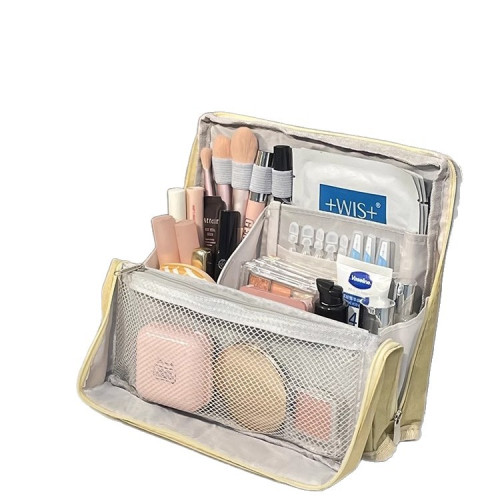 可折曡筆袋化妝包分格立式手提大容量2025年新款可攜式旅行收納包 可折曡筆袋化妝包分格立式手提大容量2025年新款可攜式旅行收納包