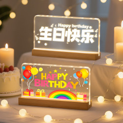 Happybirthday字母燈牌LED彩燈擺件生日高級感氛圍場景裝飾布置