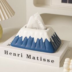 雪山陶瓷紙巾盒客廳高級感輕奢抽紙盒臥室設計感餐桌茶幾藝術擺件