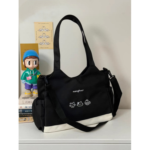 可愛貓咪學生單肩包韓版小衆通勤上課斜後後背包通勤可攜式大容量托特包