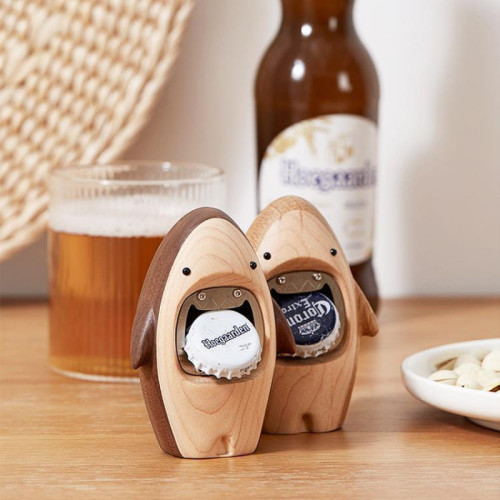 開瓶器啓卡通木質啤酒個性起子家用鯊好物實可愛桌面擺件創意宇天