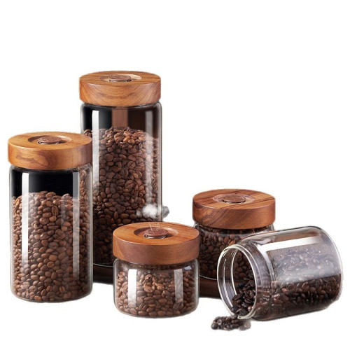 食品級咖啡豆保存罐玻璃密封罐咖啡粉專用儲存罐茶葉陳皮收納罐瓶