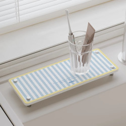 洗手台置物架硬矽藻泥台面吸水墊洗漱台牙刷架浴室漱口杯墊瀝水墊