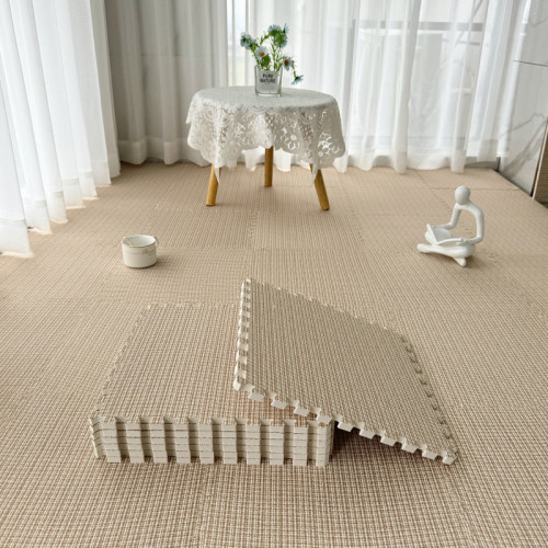 床邊兒童爬行墊大面積臥室地毯臥室客廳奶油拼接地墊ins風全鋪毯