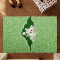 卡通絲圈小動物入戶門地墊耐磨耐髒除塵墊家用玄關進門腳踏墊