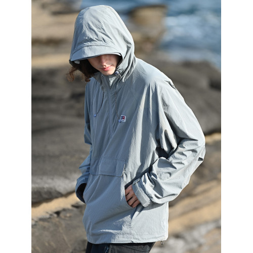NOTHOMME戶外皮膚衣半開領連帽夾克UPF50+防曬衣服騎行外套