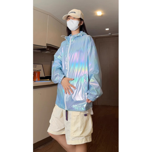 【精品】春季新品◆2025春秋男女同款港風炫彩色寬鬆防曬服防曬衣
